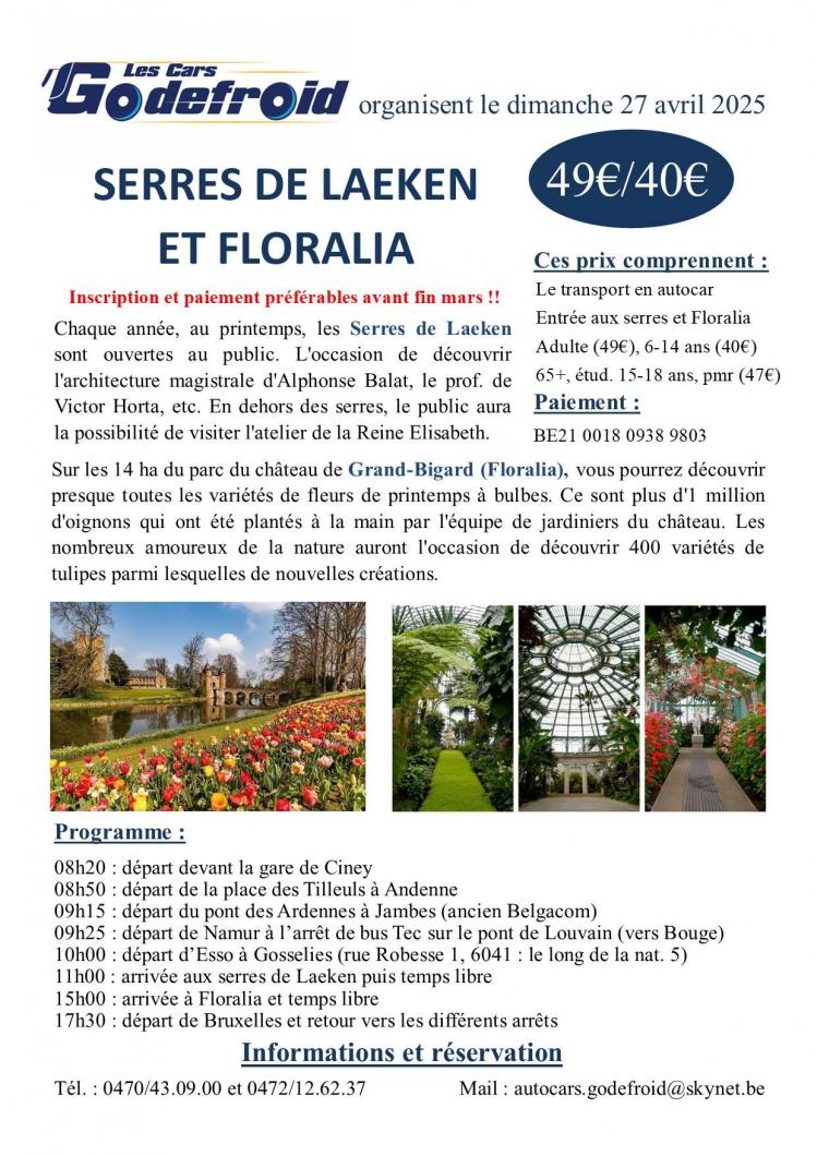 Affiche serres de laeken et floralia 27 avril 2025