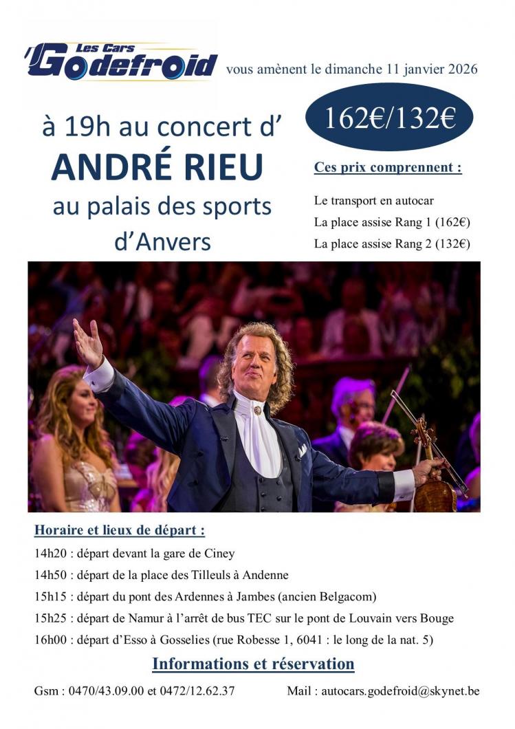 Andre rieu concert 11 janvier 2026