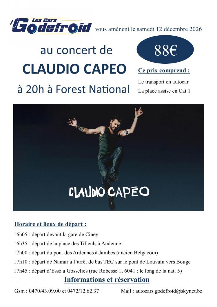 Claudio capeo concert 12 decembre 2026