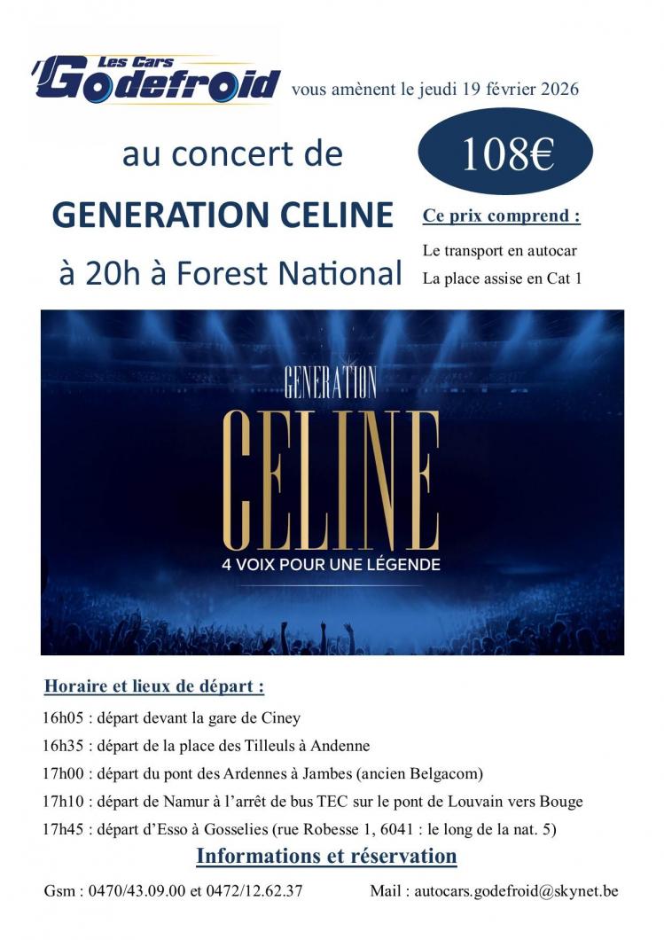 Generation celine concert 19 fevrier 2026