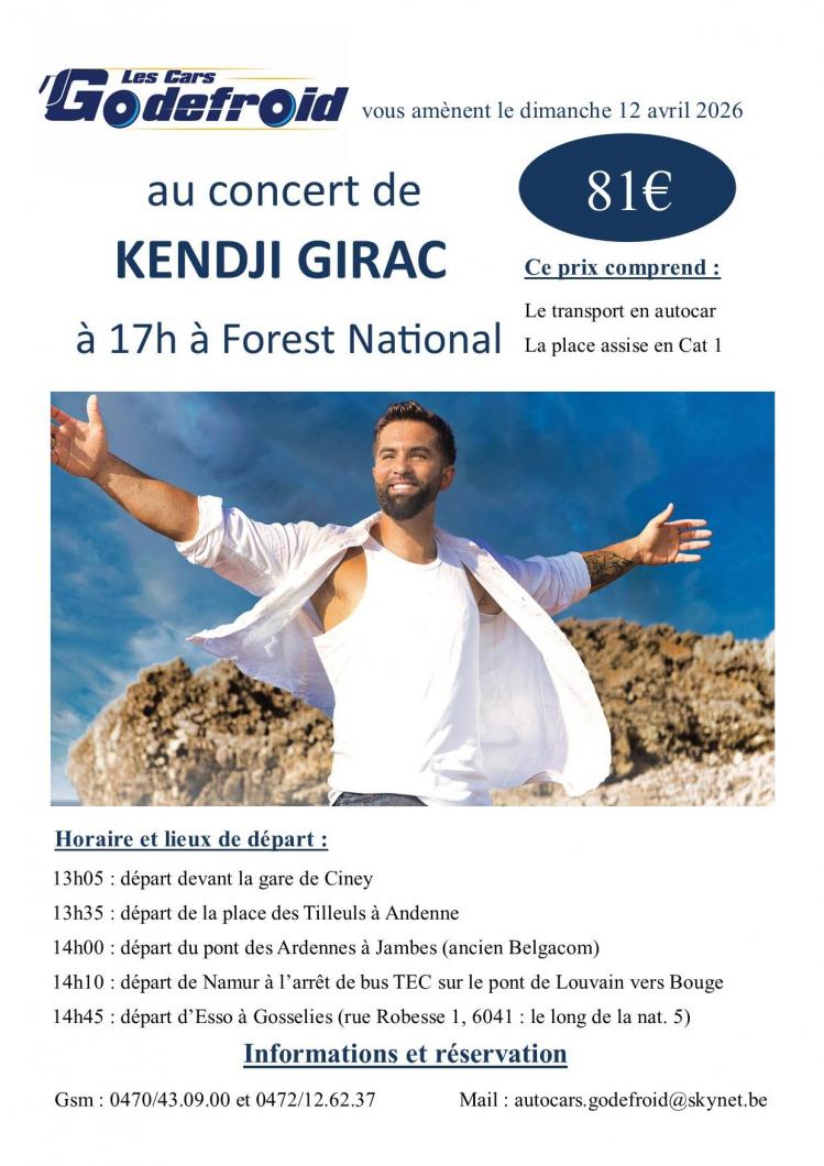 Kendji girac concert 12 avril 2026