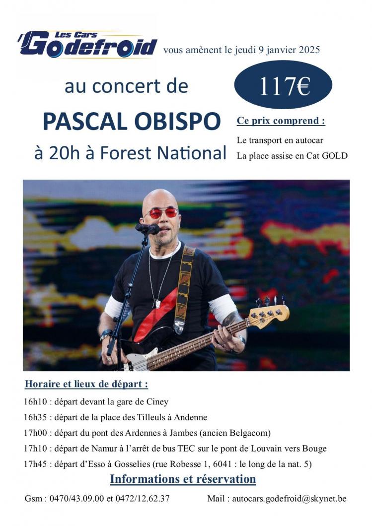 Pascal obispo concert 9 janvier 2025