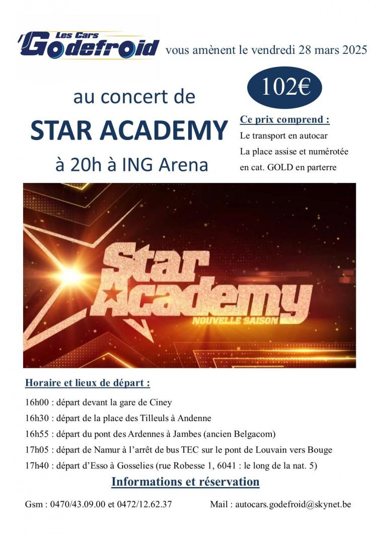 Star academy concert 28 mars 2025